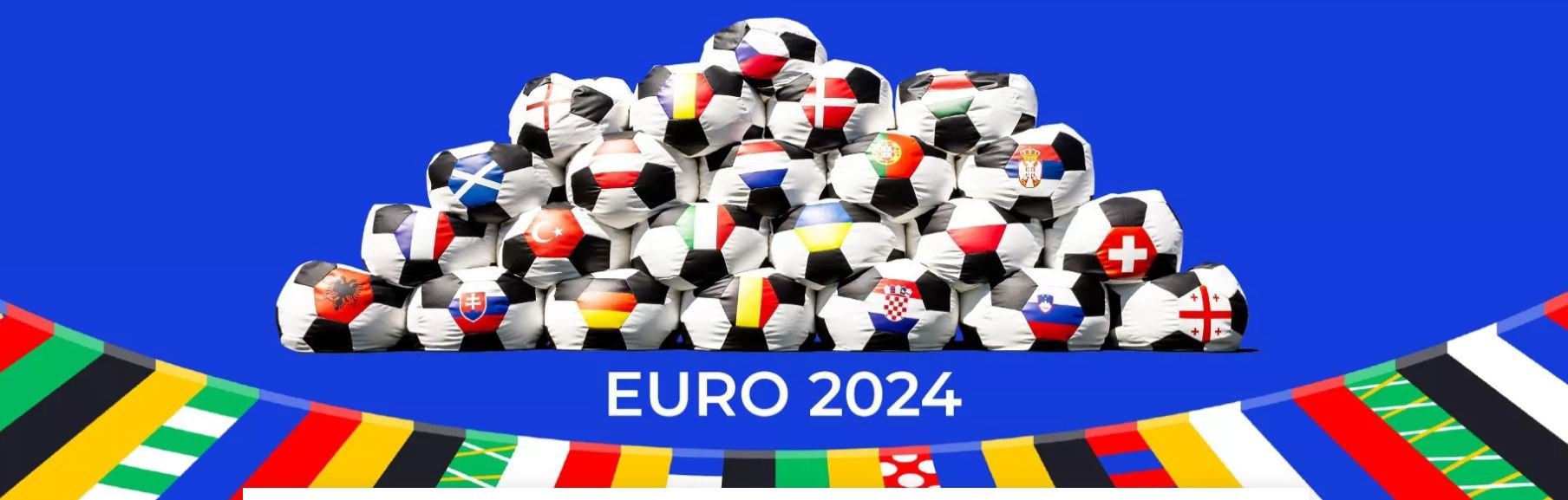 European Championship 2024 Football Large Bean Bag - Scandinavian Stories by Marton