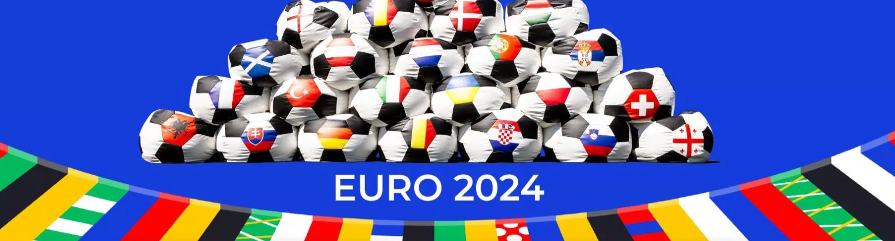 European Championship 2024 Football Large Bean Bag - Scandinavian Stories by Marton