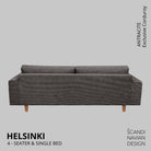 HELSINKI 4 - seater sofa/single bed, Exclusive Corduroy, Antracite, removable & washable - Scandinavian Stories by Marton