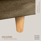 HELSINKI 4 - seater sofa/single bed Exclusive Corduroy, Chocolate removable & washable covers - Scandinavian Stories by Marton