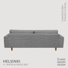 HELSINKI 4 - seater sofa/single bed, Exclusive Corduroy, Concrete Grey, removable & washable - Scandinavian Stories by Marton