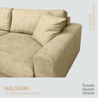 HELSINKI 4 - seater sofa/single bed Exclusive Corduroy, Dark Beige removable & washable covers - Scandinavian Stories by Marton