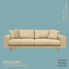 HELSINKI 4 - seater sofa/single bed Exclusive Corduroy, Dark Beige removable & washable covers - Scandinavian Stories by Marton