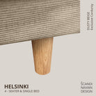 HELSINKI 4 - seater sofa/single bed, Exclusive Corduroy, Dusty Beige removable & washable - Scandinavian Stories by Marton