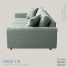 HELSINKI 4 - seater sofa/single bed, Exclusive Corduroy, Dusty Blue, removable & washable - Scandinavian Stories by Marton