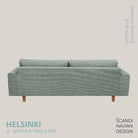 HELSINKI 4 - seater sofa/single bed, Exclusive Corduroy, Dusty Blue, removable & washable - Scandinavian Stories by Marton