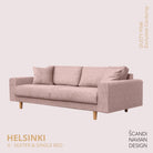 HELSINKI 4 - seater sofa/single bed, Exclusive Corduroy, Dusty Pink removable & washable - Scandinavian Stories by Marton