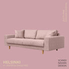 HELSINKI 4 - seater sofa/single bed, Exclusive Corduroy, Dusty Pink removable & washable - Scandinavian Stories by Marton