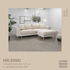 HELSINKI L - shaped sofa/single bed, Chenille, Beige removable & washable - Scandinavian Stories by Marton