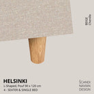 HELSINKI L - shaped sofa/single bed, Chenille, Beige removable & washable - Scandinavian Stories by Marton