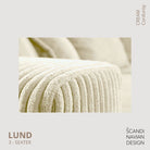 LUND 3 - seater Sofa, Cream Corduroy, removable & washable cover - Scandinavian Stories by Marton