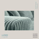 LUND 3 - seater Sofa, Dusty Blue Corduroy, removable & washable cover - Scandinavian Stories by Marton