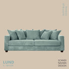 LUND 3 - seater Sofa, Dusty Blue Corduroy, removable & washable cover - Scandinavian Stories by Marton