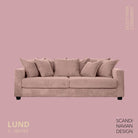 LUND 3 - seater Sofa, Dusty Pink Corduroy, removable & washable cover - Scandinavian Stories by Marton