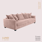 LUND 3 - seater Sofa, Dusty Pink Corduroy, removable & washable cover - Scandinavian Stories by Marton