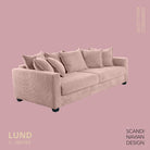 LUND 3 - seater Sofa, Dusty Pink Corduroy, removable & washable cover - Scandinavian Stories by Marton