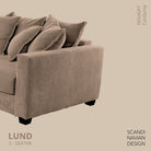 LUND 3 - seater Sofa, Nougat Corduroy, removable & washable cover - Scandinavian Stories by Marton