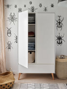 Saga 2-door wardrobe + 1 drawer wardrobe White color - Scandinavian Stories by Marton