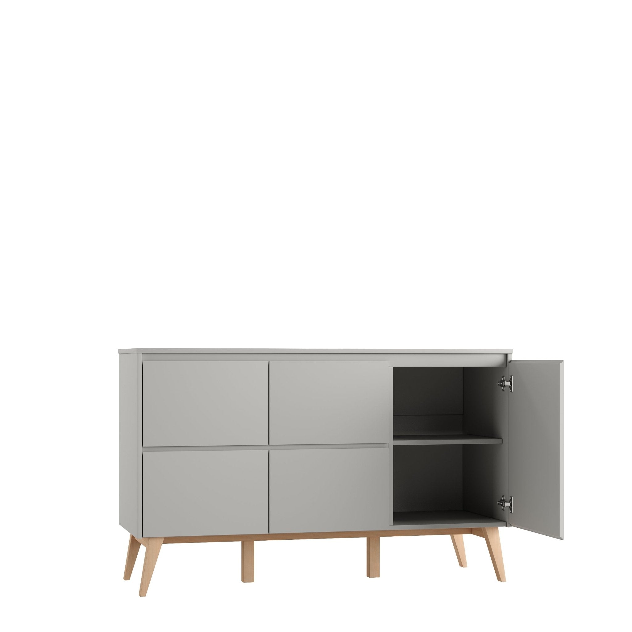 Saga 4-chest of drawer + 1 door Grey color - Scandinavian Stories by Marton