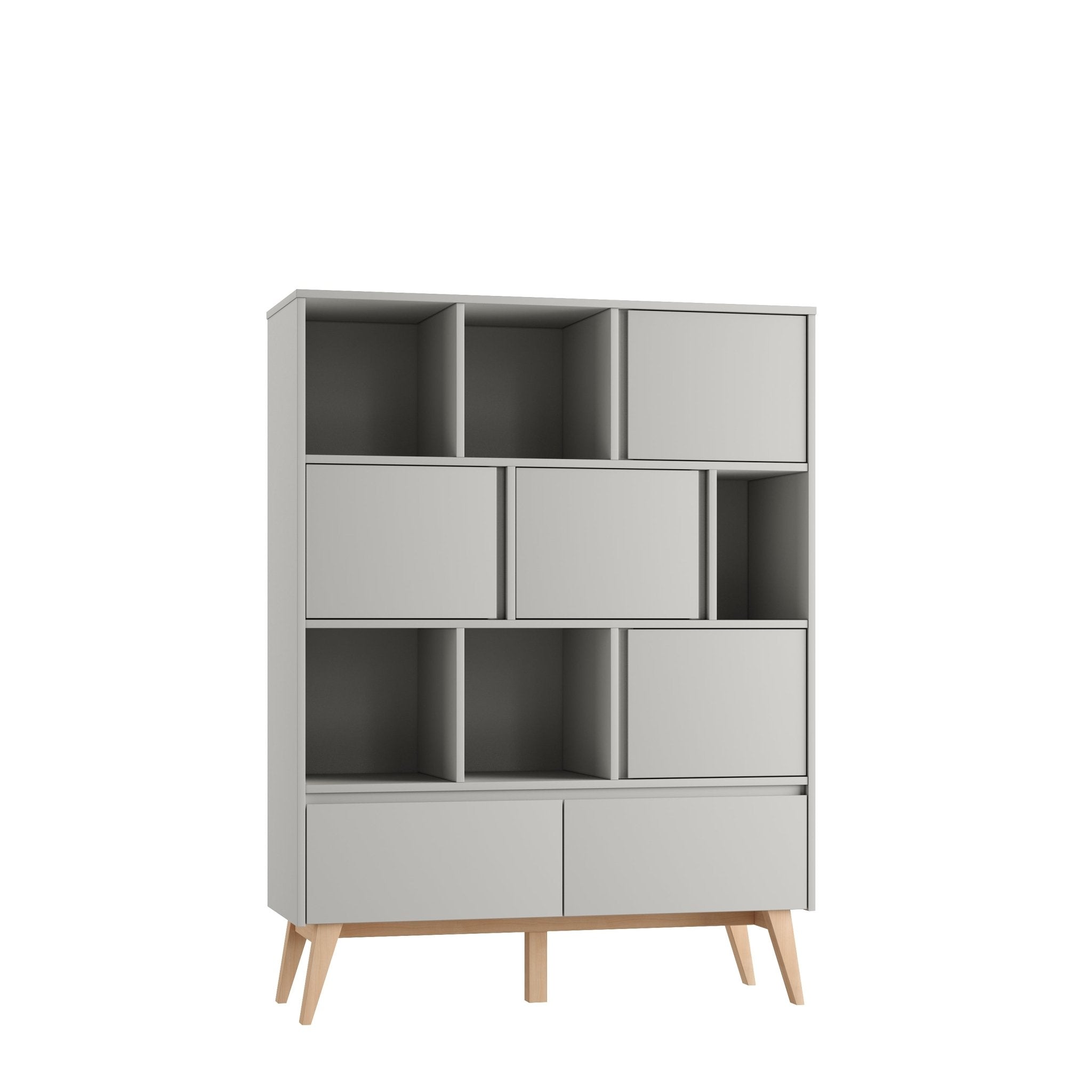 Saga additional door to a wide bookcase, Grey color - Scandinavian Stories by Marton