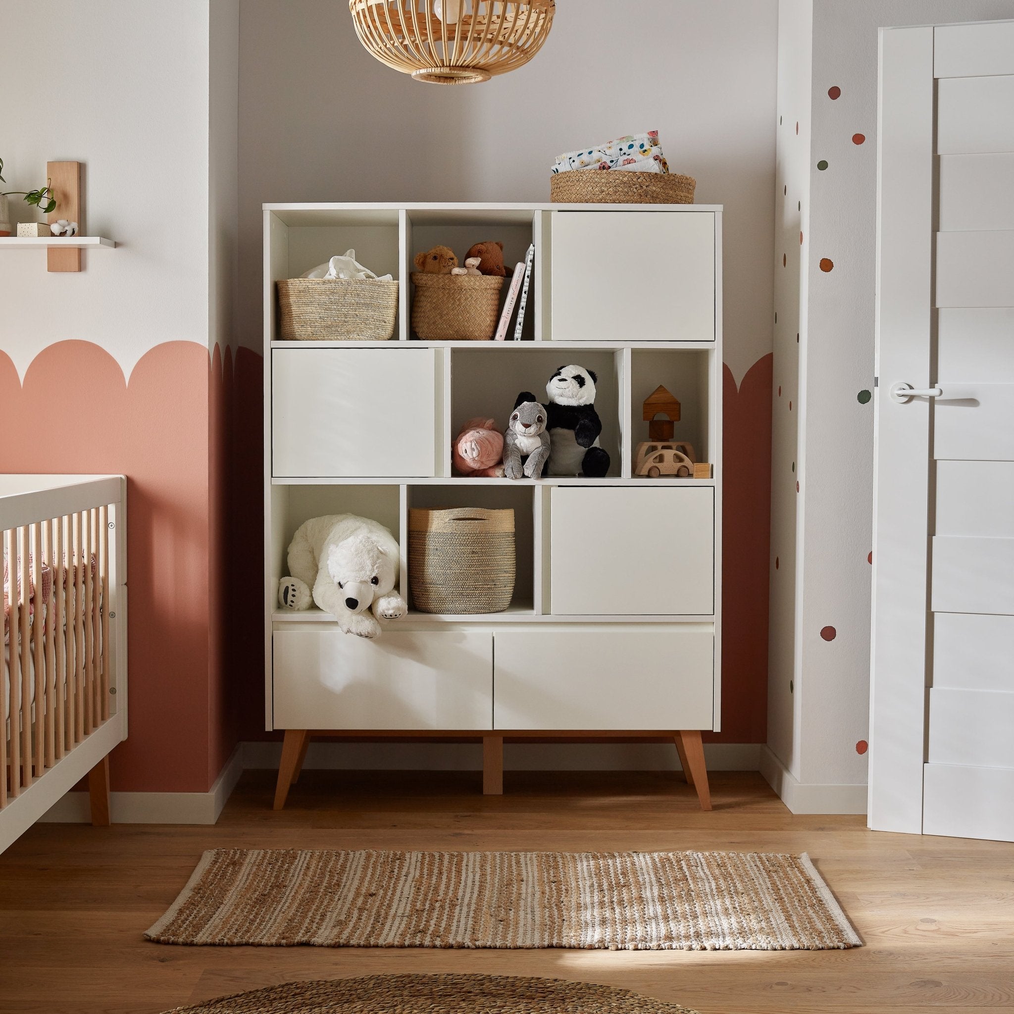 Saga additional door to a wide bookcase, White color - Scandinavian Stories by Marton