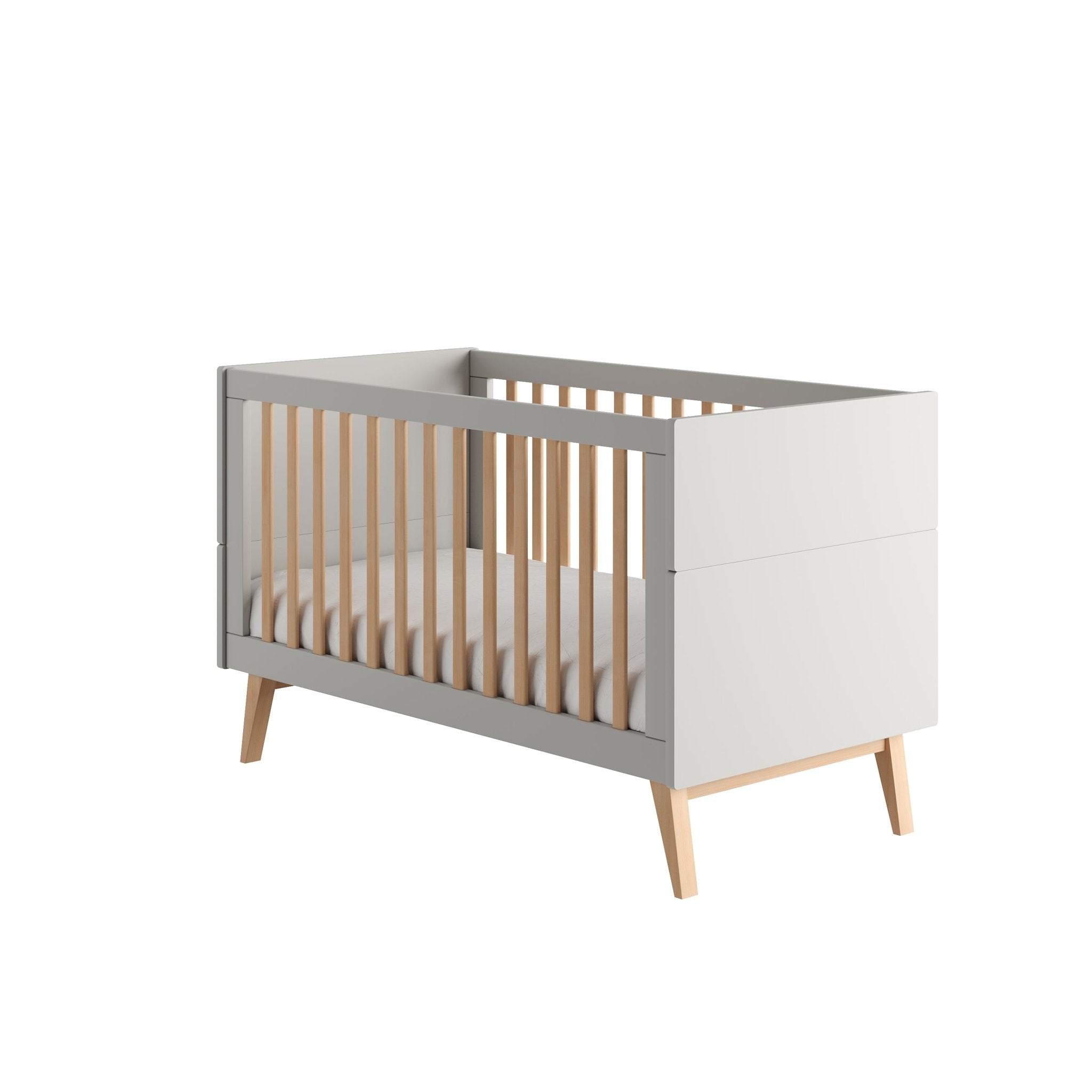 Saga Bed/Cot, 3 growing functions 140 x 70 cm Grey color - Scandinavian Stories by Marton