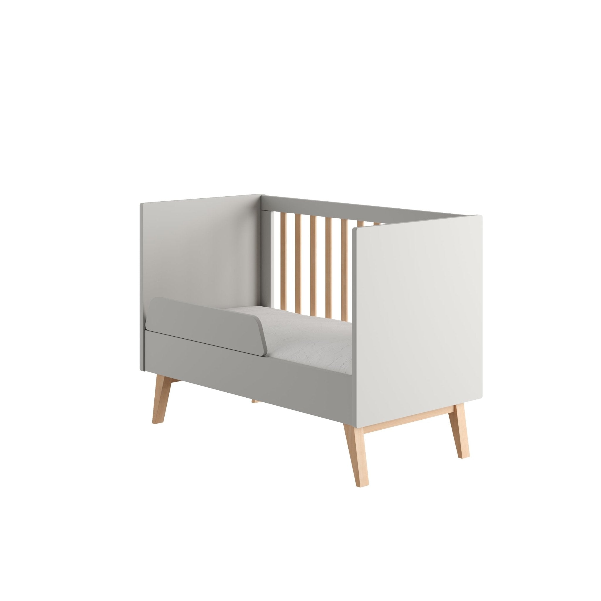 Saga Bed/Cot, Safety rail White color - Scandinavian Stories by Marton