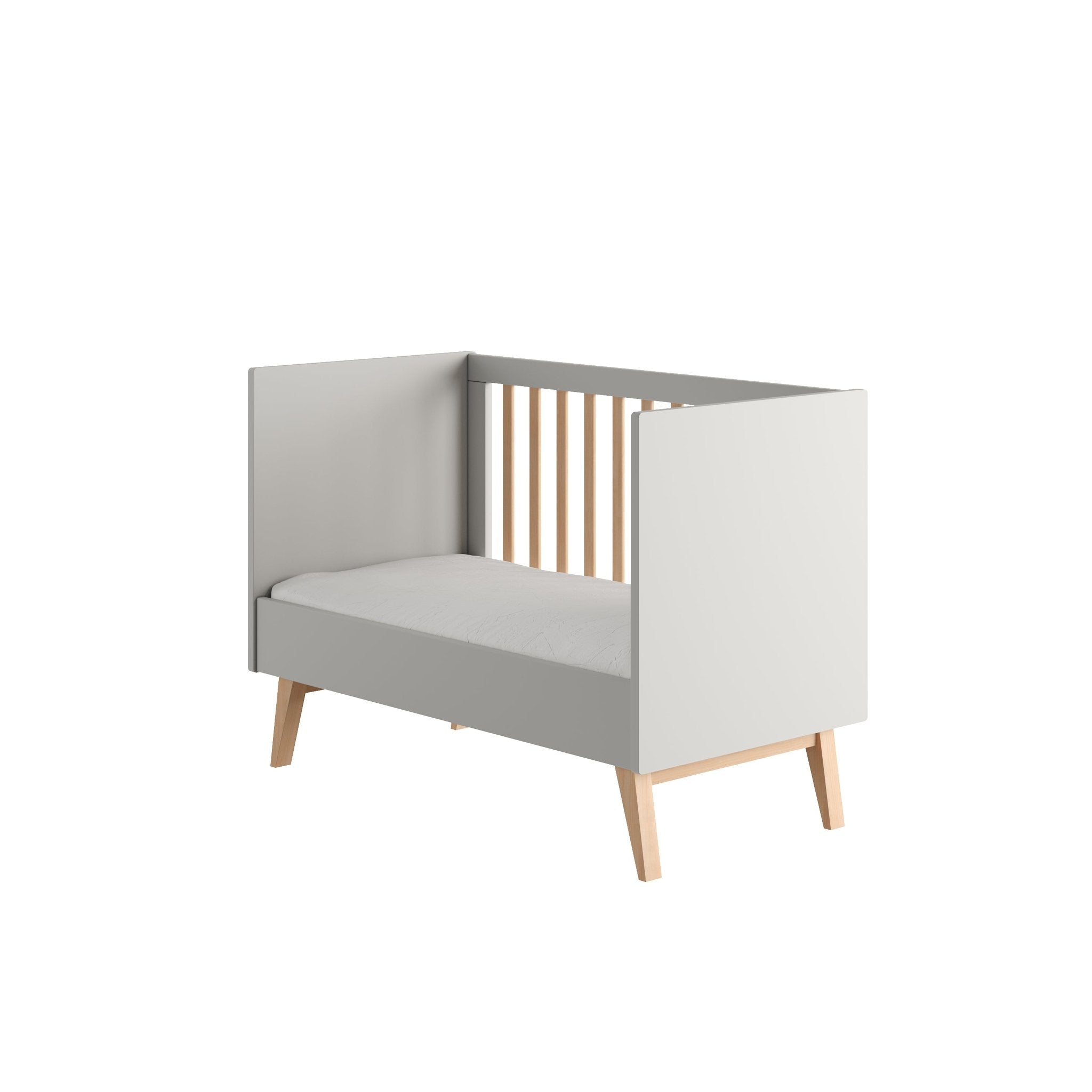 Saga Cot, 2 growing functions 120x 60 cm Grey color - Scandinavian Stories by Marton