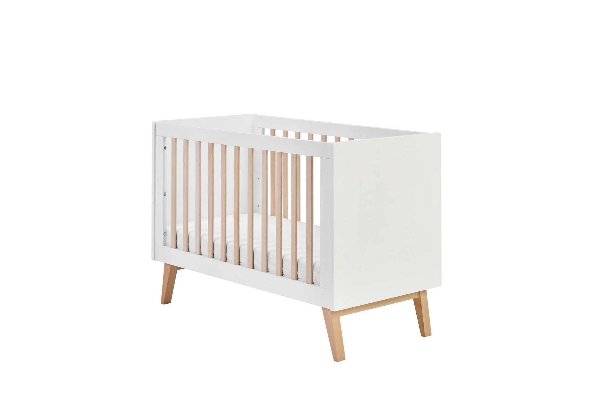 Saga Cot, 2 growing functions 120x 60 cm White color - Scandinavian Stories by Marton