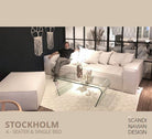 STOCKHOLM 4 - seater sofa/single bed Chenille Beige removable & washable cover - Scandinavian Stories by Marton