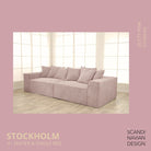 STOCKHOLM 4 - seater sofa/single bed Corduroy Dusty Pink removable & washable cover - Scandinavian Stories by Marton