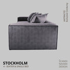 STOCKHOLM 4 - seater sofa/single bed Exclusive Corduroy, Antracite removable & washable cover - Scandinavian Stories by Marton