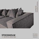 STOCKHOLM 4 - seater sofa/single bed Exclusive Corduroy, Antracite removable & washable cover - Scandinavian Stories by Marton