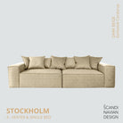 STOCKHOLM 4 - seater sofa/single bed Exclusive Corduroy, Dark Beige removable & washable covers - Scandinavian Stories by Marton