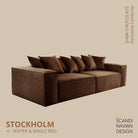 STOCKHOLM 4 - seater sofa/single bed Exclusive Corduroy Dark Chocolate removable & washable cover - Scandinavian Stories by Marton