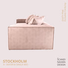 STOCKHOLM 4 - seater sofa/single bed Exclusive Corduroy, Dusty Pink removable & washable covers - Scandinavian Stories by Marton