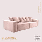 STOCKHOLM 4 - seater sofa/single bed Exclusive Corduroy, Dusty Pink removable & washable covers - Scandinavian Stories by Marton