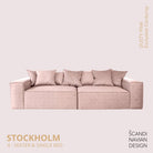 STOCKHOLM 4 - seater sofa/single bed Exclusive Corduroy, Dusty Pink removable & washable covers - Scandinavian Stories by Marton