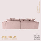 STOCKHOLM 4 - seater sofa/single bed Exclusive Corduroy, Dusty Pink removable & washable covers - Scandinavian Stories by Marton