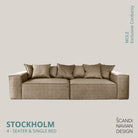 STOCKHOLM 4 - seater sofa/single bed Exclusive Corduroy Mole removable & washable cover - Scandinavian Stories by Marton