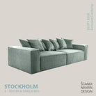 STOCKHOLM 4 - seater sofa/single bed Exclusive Corduroy,Dusty Blue removable & washable cover - Scandinavian Stories by Marton