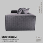 STOCKHOLM L - Shaped sofa/single bed Exclusive Corduroy Antracite removable & washable cover - Scandinavian Stories by Marton