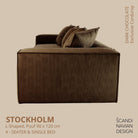 STOCKHOLM L - Shaped sofa/single bed Exclusive Corduroy Dark Chocolate removable & washable cover - Scandinavian Stories by Marton