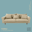 TURKU 4 - seater sofa/single bed Exclusive Corduroy, Dark Beige removable & washable covers - Scandinavian Stories by Marton