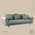 TURKU 4 - seater sofa/single bed Exclusive Corduroy, Dusty Blue removable & washable covers - Scandinavian Stories by Marton