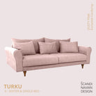 TURKU 4 - seater sofa/single bed Exclusive Corduroy, Dusty Pink removable & washable covers - Scandinavian Stories by Marton